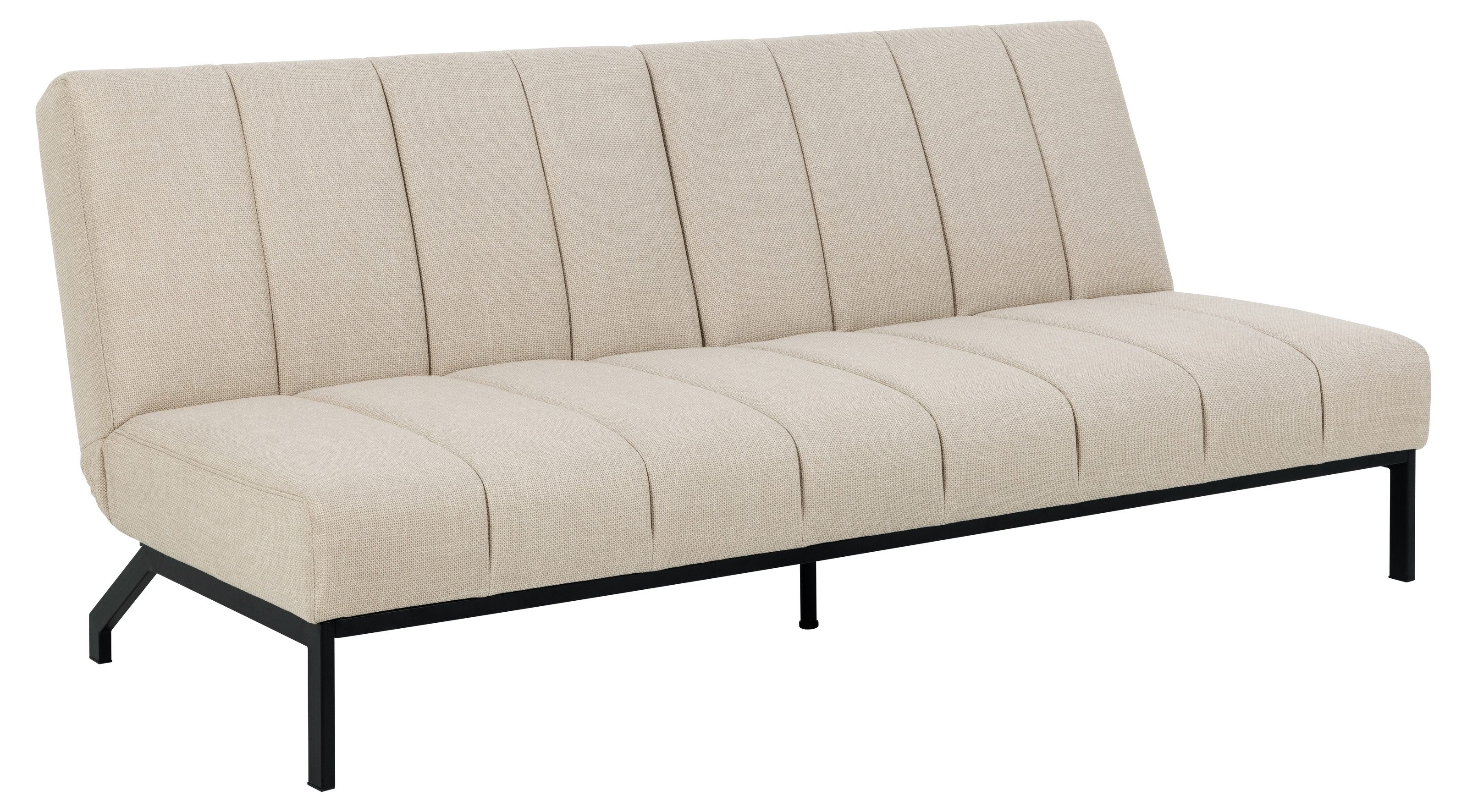 ACTONA GROUP Schlafsofa klappbar, in Stoff Beige, Stahlgestell - 198x87x95cm (BxHxT)