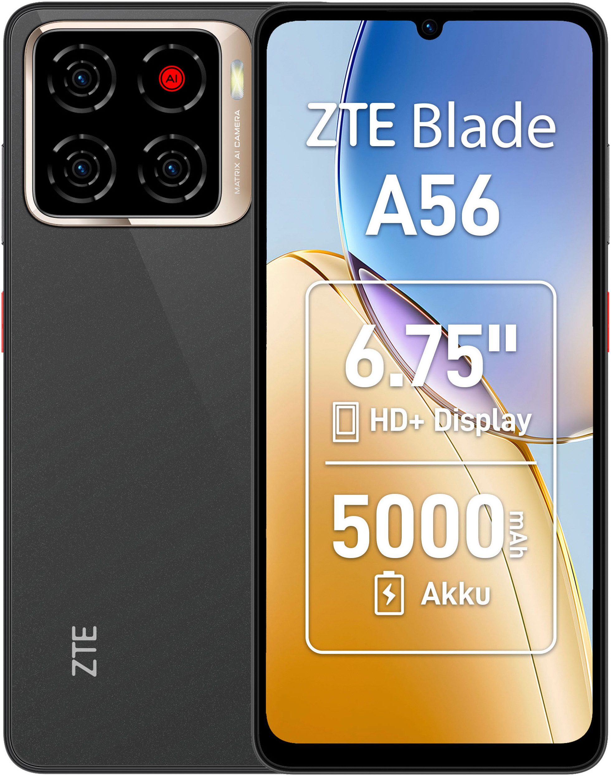 ZTE Blade A56 Smartphone (17,14 cm/6,75 Zoll, 64 GB Speicherplatz, 13 MP Kamera)