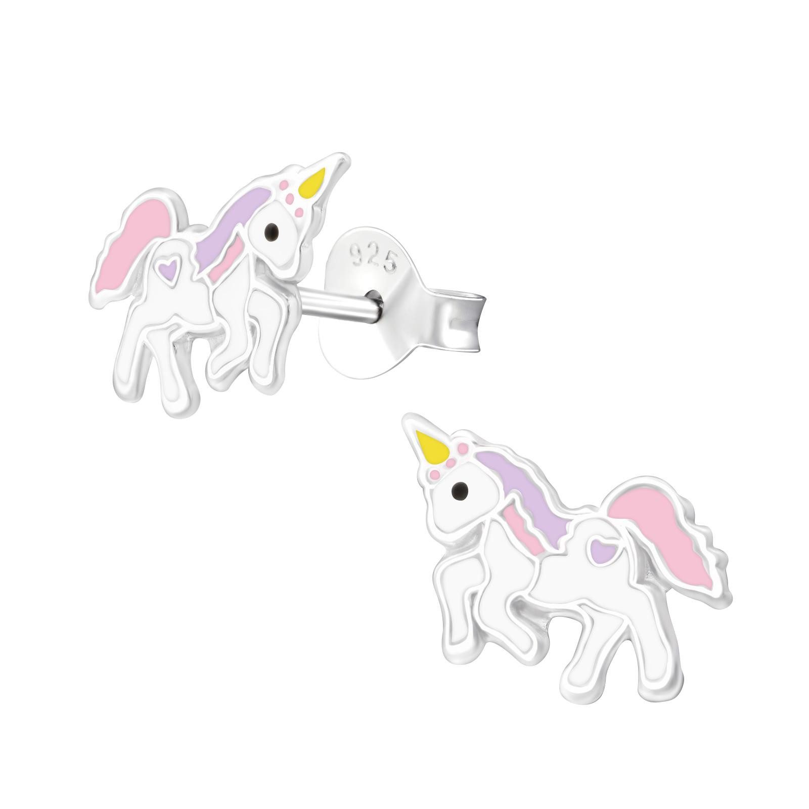 Ohrring-Set Einhorn Kinder Ohrringe 925 Silber Ohrstecker