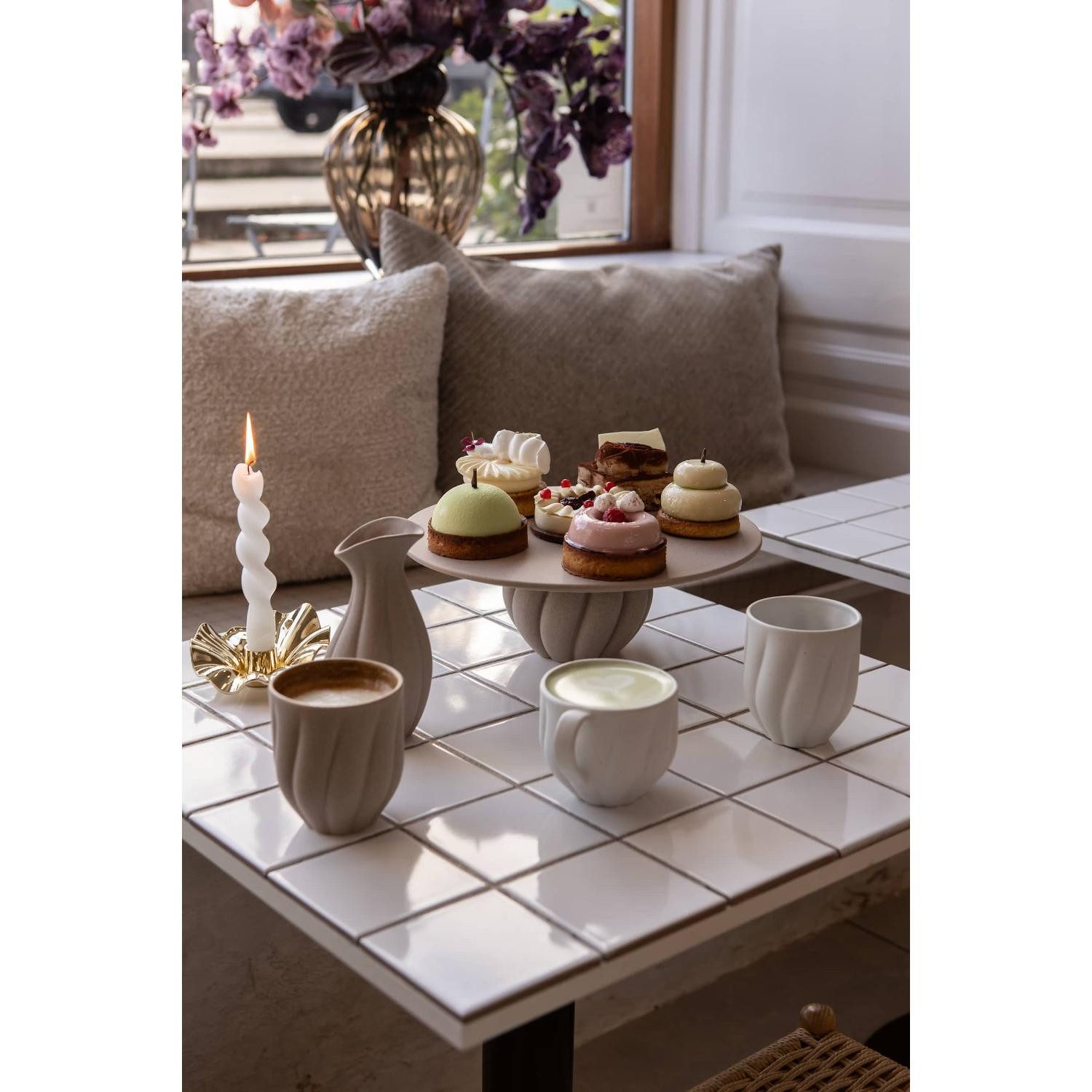 Specktrum Tortenplatte Kuchenplatte auf Fuß Nellie Sand