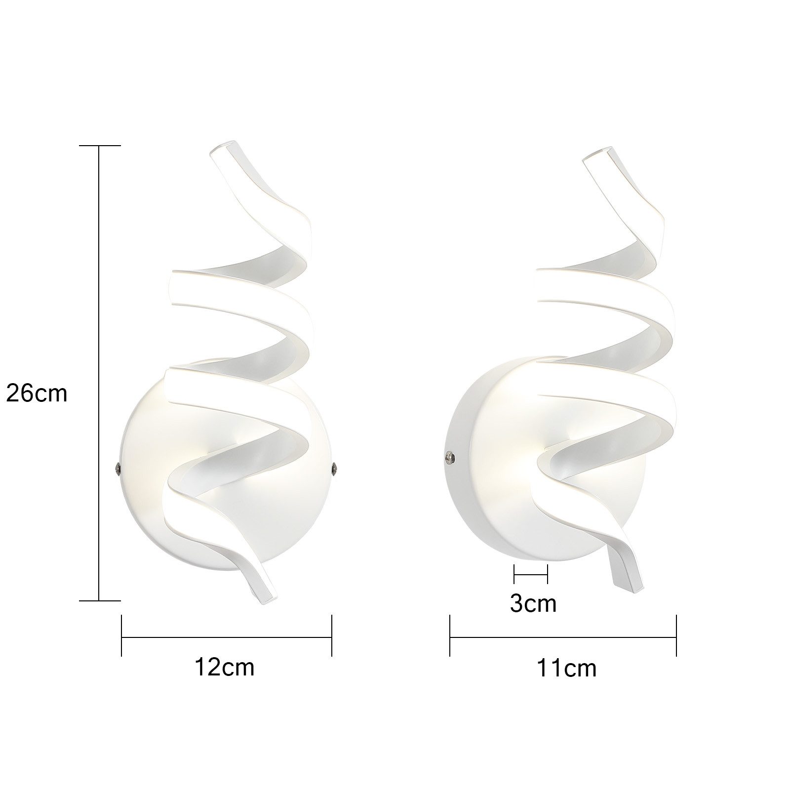 ZMH LED Wandleuchte Innen Schwarz/Weiß Wandlampe Modern 7W Warmweiß Wohnzim günstig online kaufen