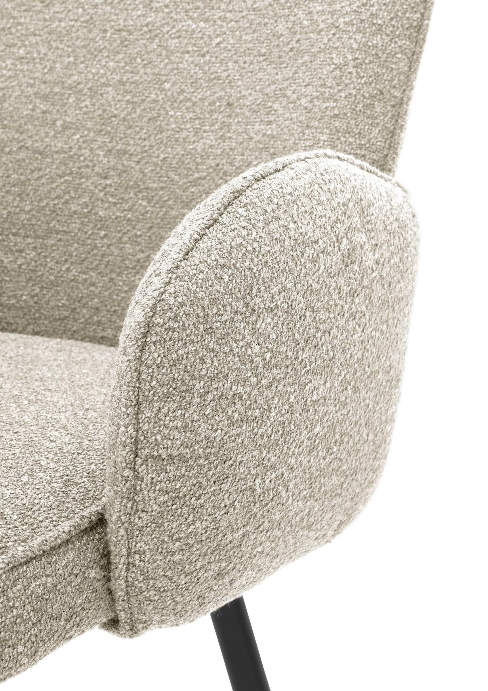 freiraum Barhocker Malia (2er Set), (2er Set) drehbar, Armlehnen, beige, schwarz - 55x103x61 (BxHxT)