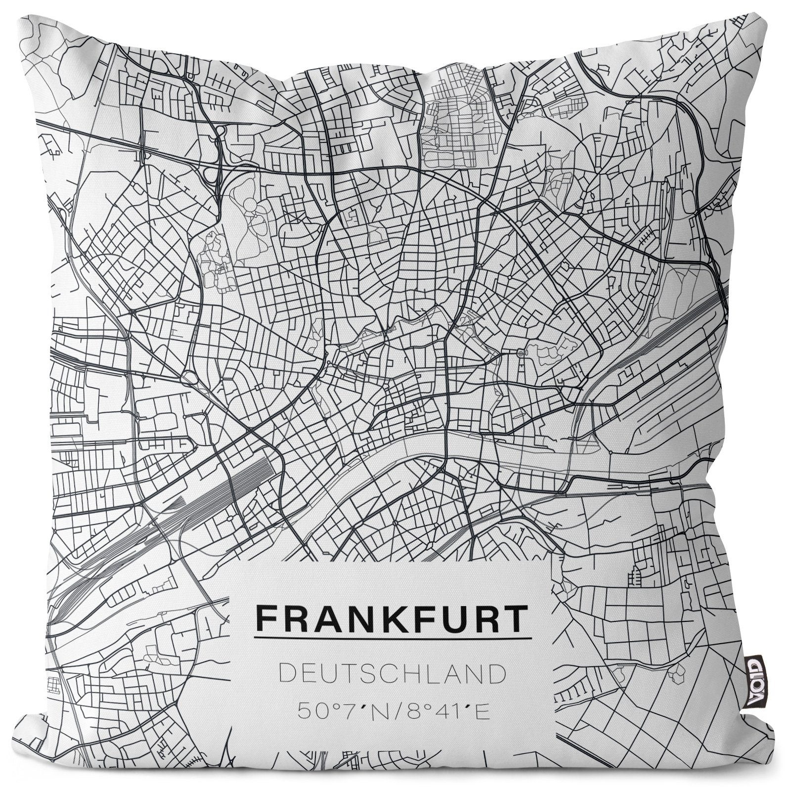 Banken (1 VOID Maps Frankfurt Stadtkarte Deutschland Stadtplan Stück), Kissenbezug,