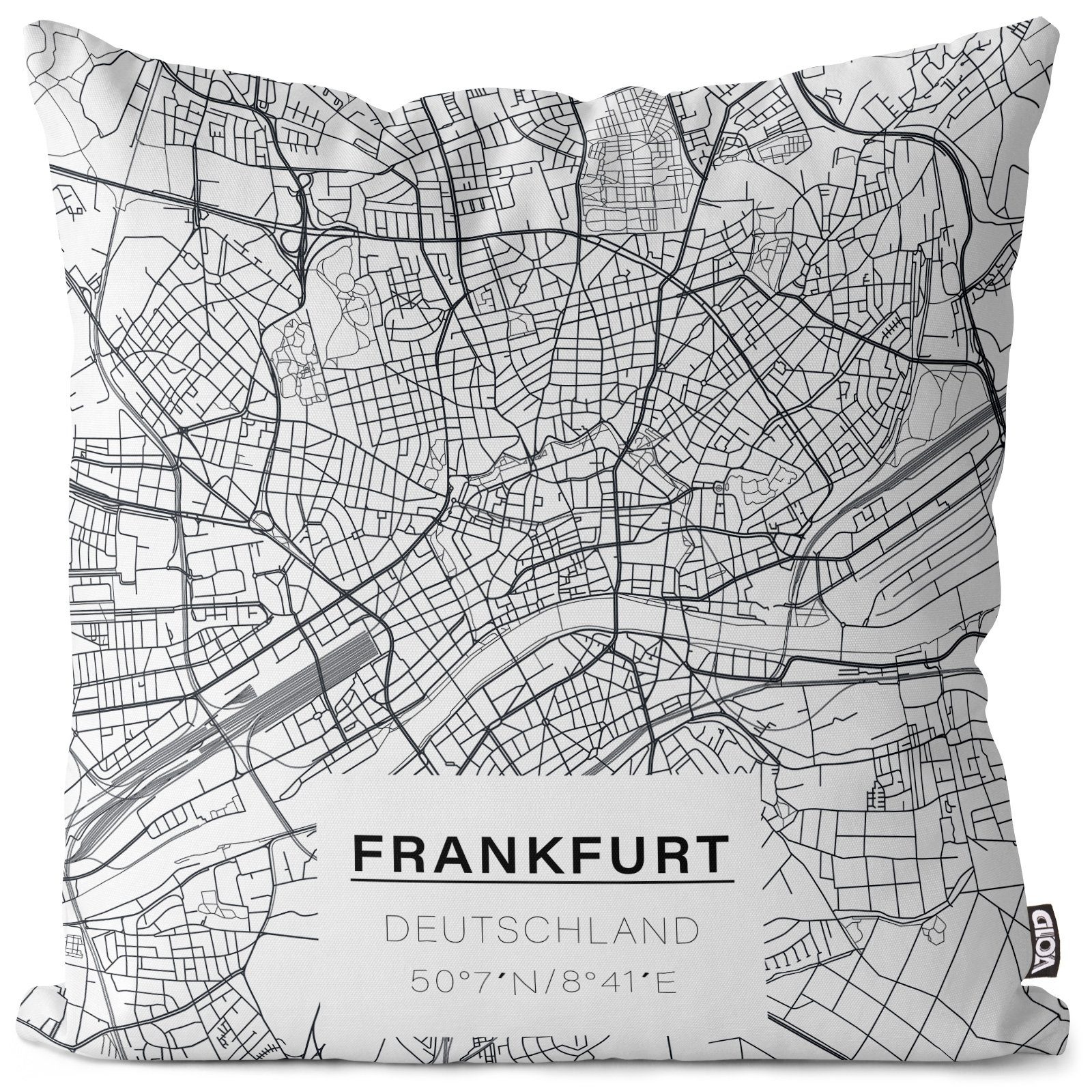 Kissenbezug, VOID (1 Stück), Frankfurt Maps Banken Deutschland Stadtplan Stadtkarte