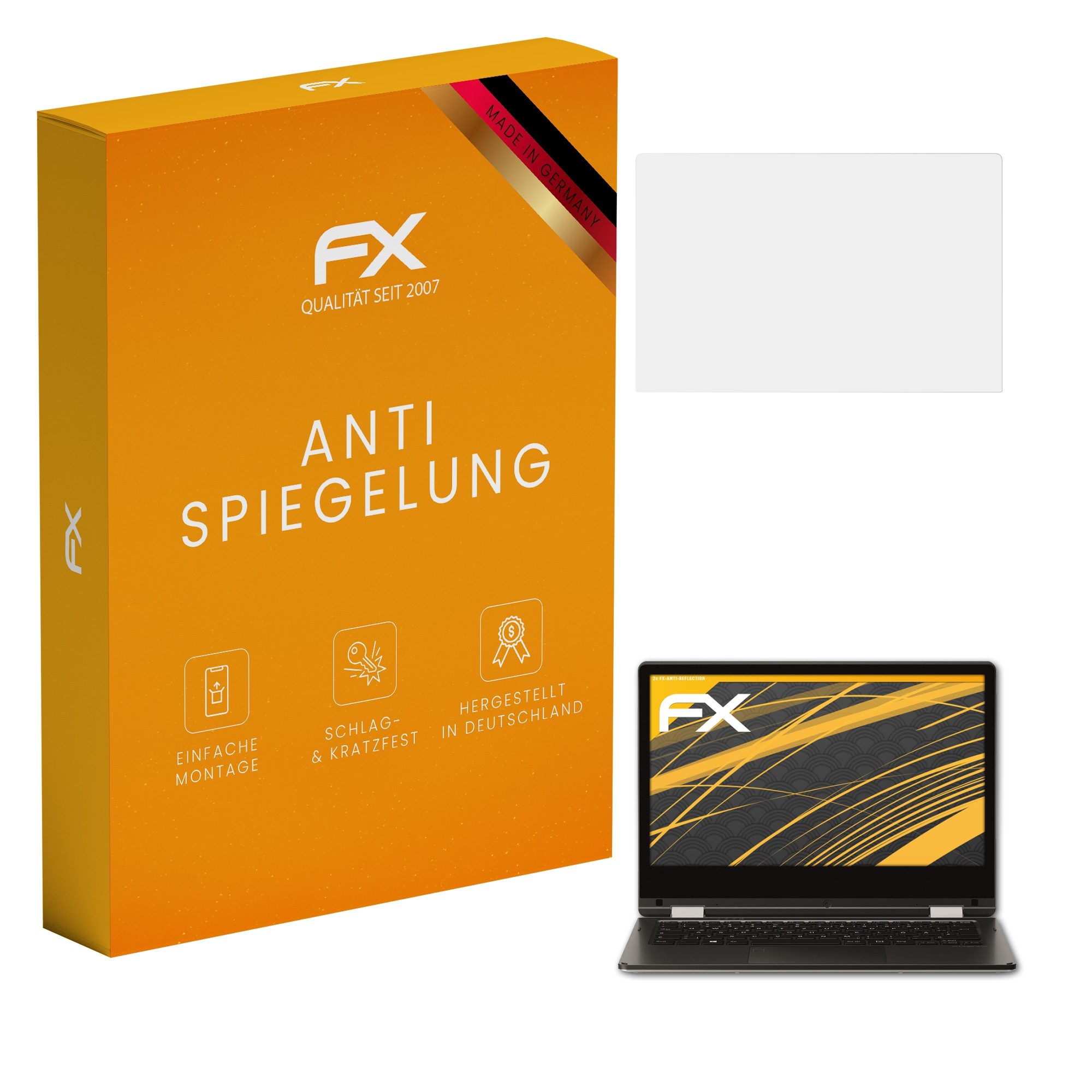 atFoliX Schutzfolie für Medion AKOYA E2228T MD60250, (2 Folien), Entspiegelnd und stoßdämpfend