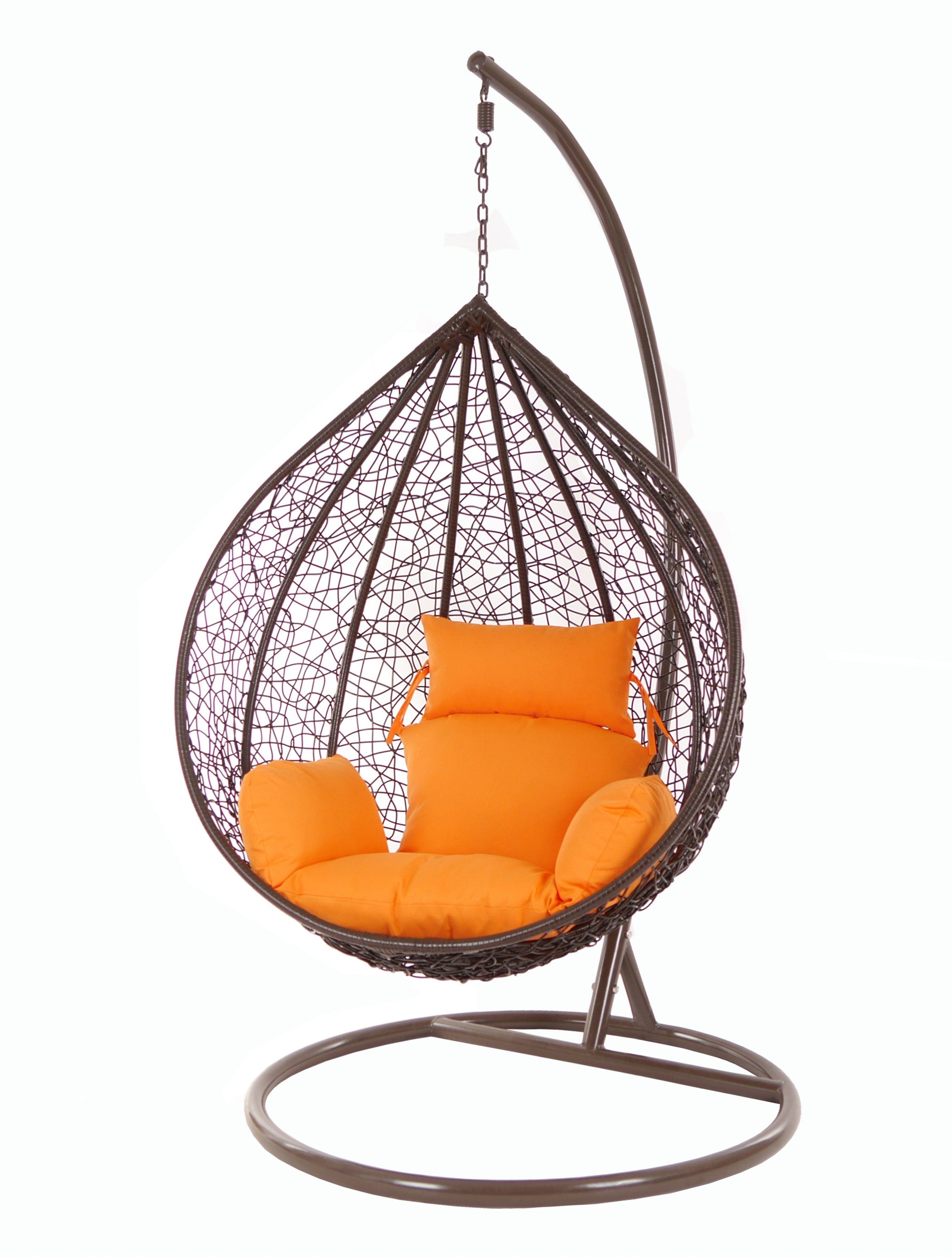 orange Swing KIDEO Hängesessel Gestell tangerine) Kissen und Chair, darkbrown, mit (3030 MANACOR Hängesessel braun, Schwebesessel, Hängesessel