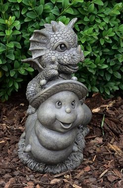 MystiCalls Gartenfigur Gartendrache "Worm" - Gartenfigur Garten Dekoration Drache