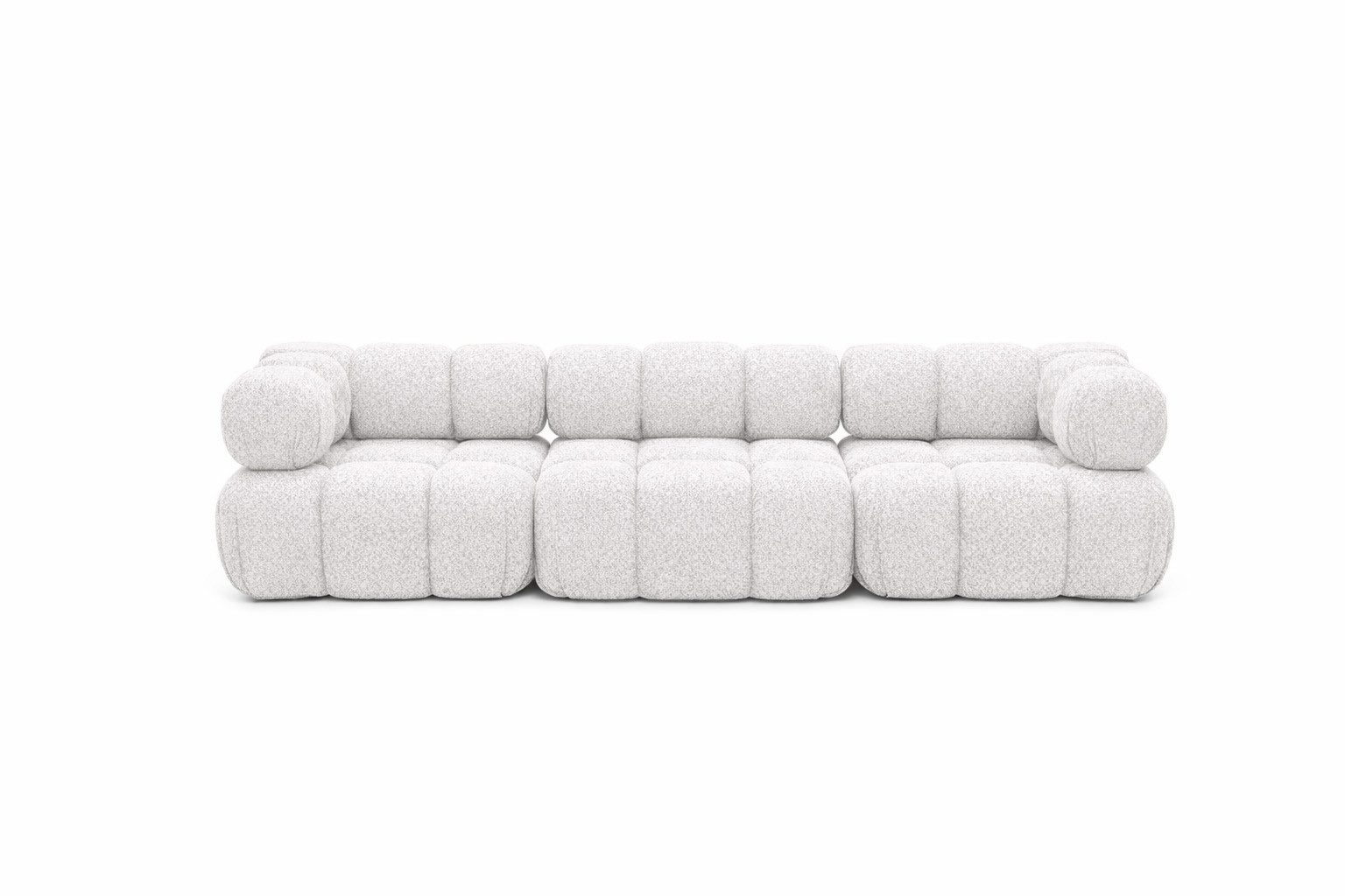 Kaiser Möbel Sofa Modulares 3-Sitzer-Sofa, gerade Couch, Bouclé-Stoff Abriamo, Selia, Bouclé-Stoff Abriamo,modulares System,weiche, abgerundete Form