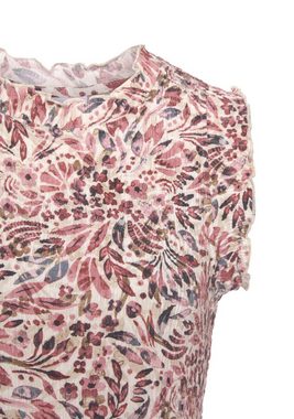 Vivance Druckkleid aus gekreppter Viskose mit Rüschenkante, figurbetontes Sommerkleid