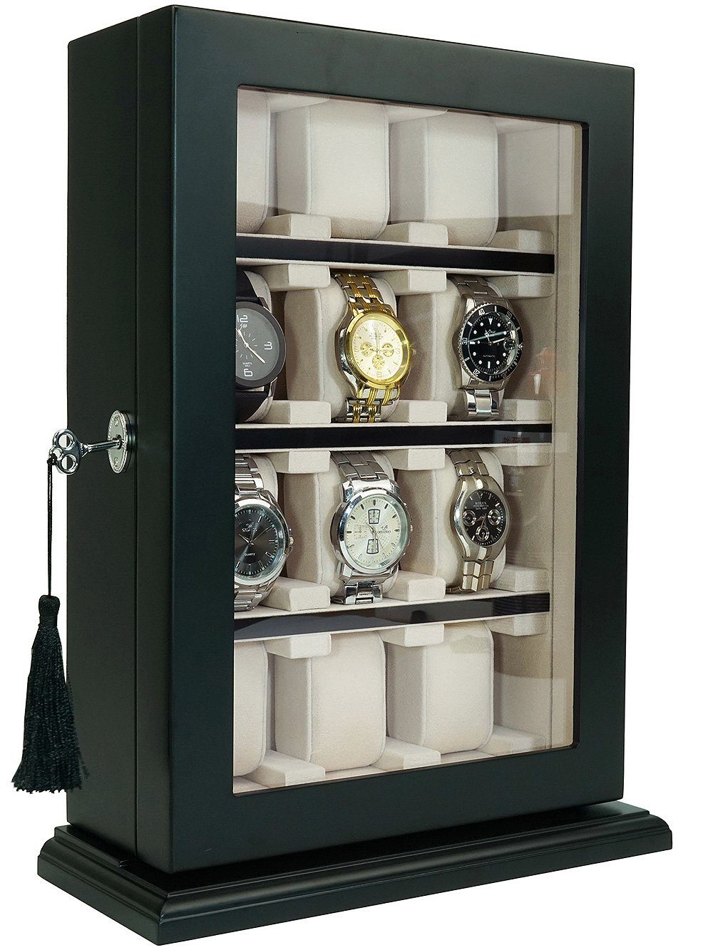 Rothenschild Uhrenbox Rothenschild Uhrenvitrine RS-1100-12BL für 12 Uhr