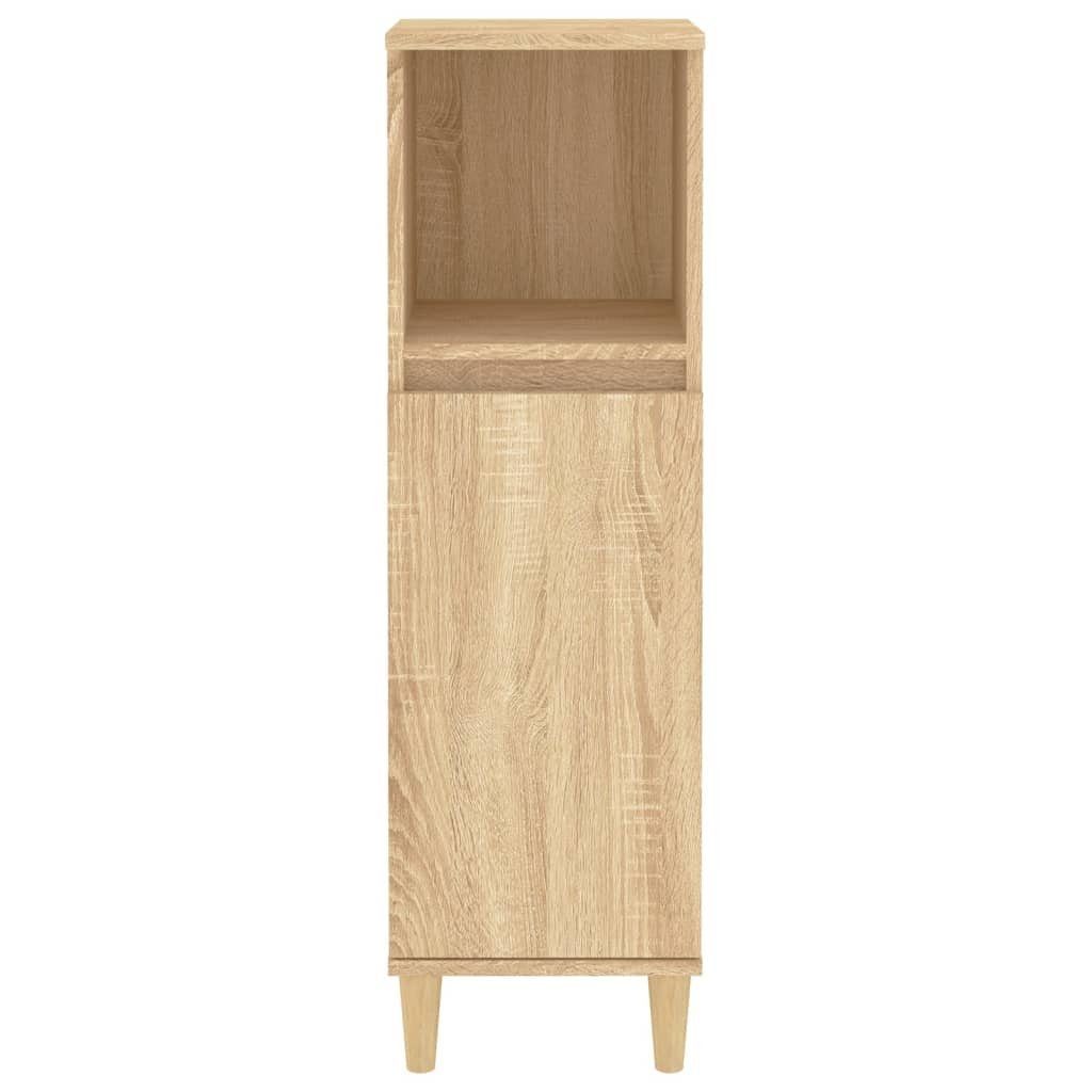 Eiche Sonoma-Eiche vidaXL (1-St) 30x30x100 Sonoma Holzwerkstoff, Badezimmer-Set cm Badschrank