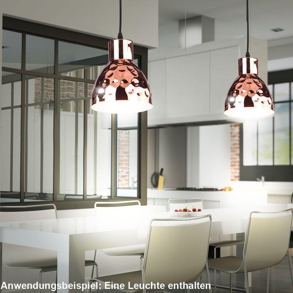 V-TAC Pendelleuchte, Leuchtmittel nicht Hänge Wohn Zimmer Leuchte Hammerschlag Retro inklusive, Lampe Design Pendel