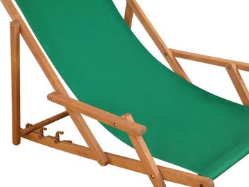 ERST-HOLZ Gartenliege Sonnenliege grün Liegestuhl Kissen Sonnendach Gartenliege Deckchair