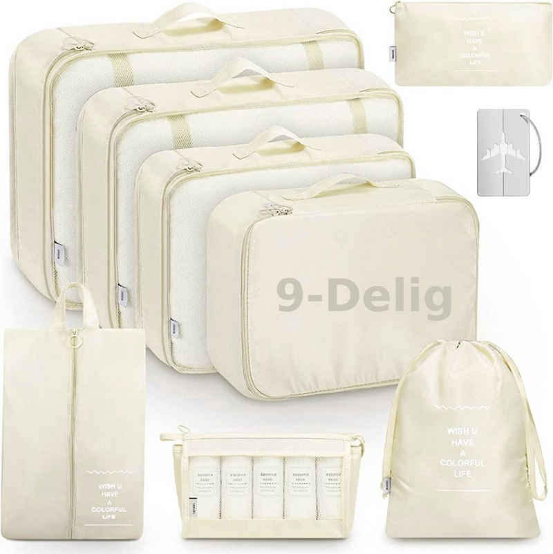 BOTC Сховищаstasche Kofferorganizer Koffer Organizer Wasserdichte Packing Kleidertaschen (mit Kompression und einem Nassfach), 9-teiliges-Set, Organizer für Reisen, für Koffer