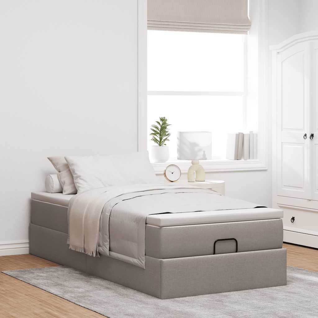 vidaXL Bett Ottoman-Bett mit Matratze Taupe günstig online kaufen