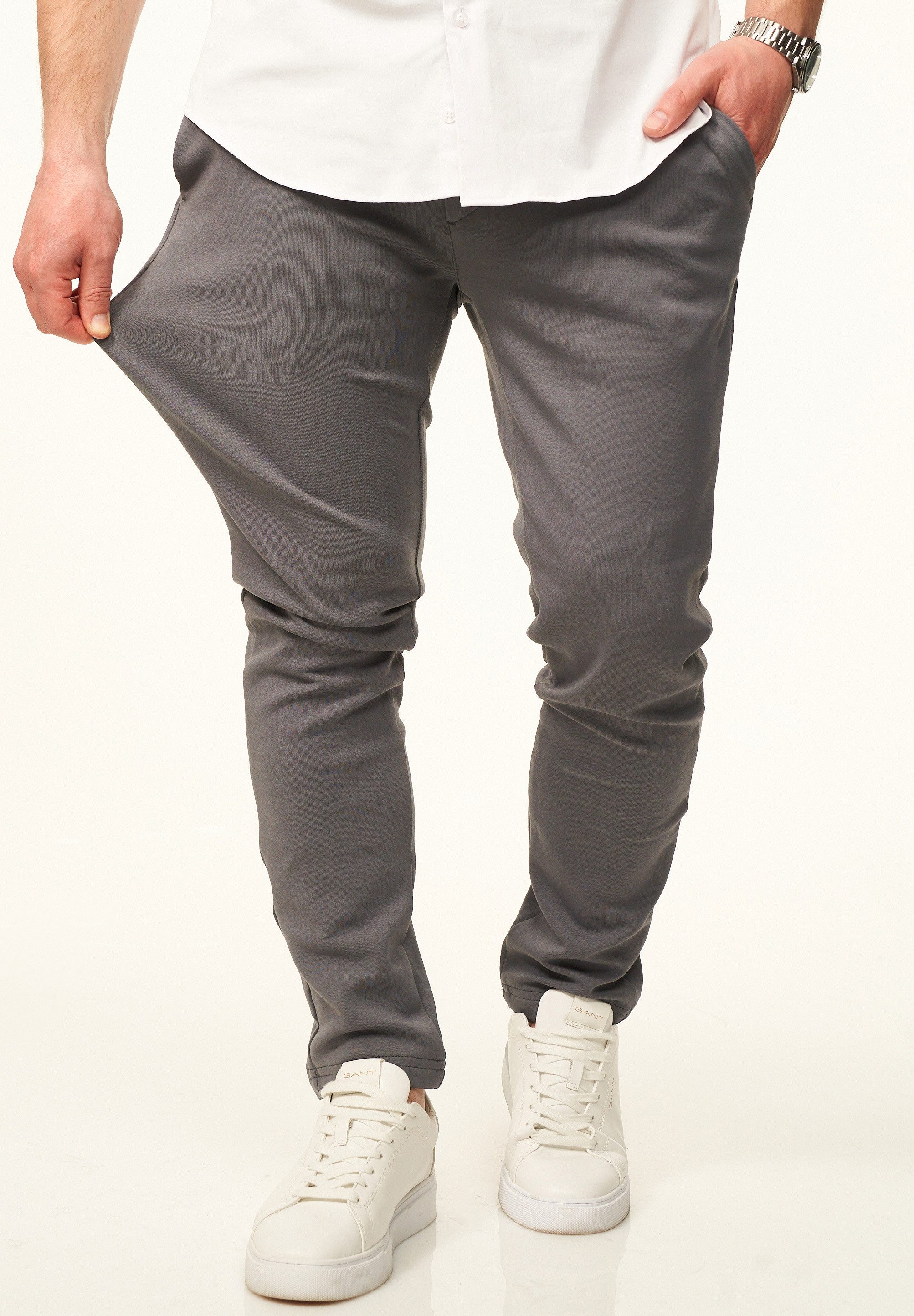 behype Chinohose mit Super Stretch als Performance Pants in Slim-Fit Herren Stoffhose elegant & casual – 6% Ultra-Flex Stretch