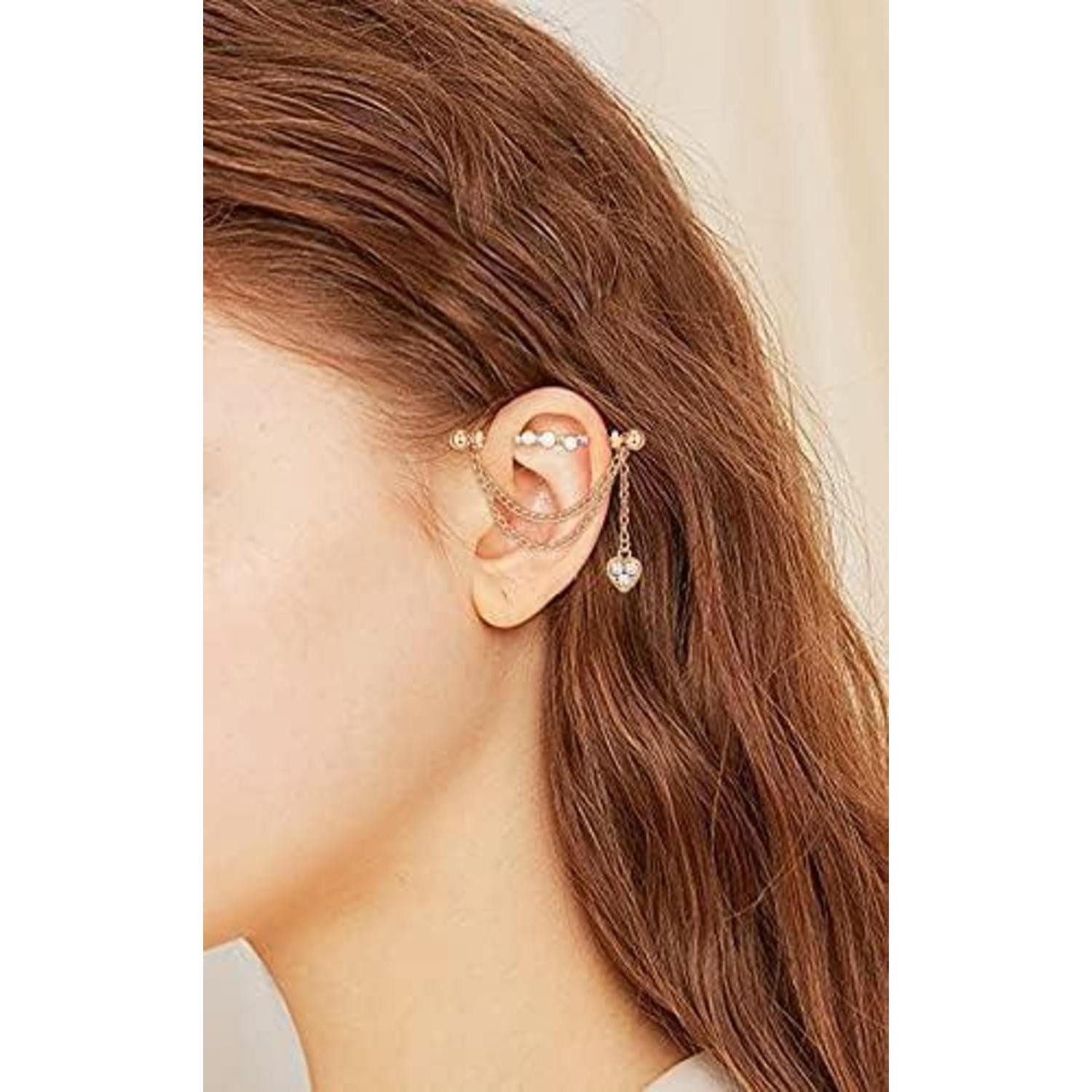 LuxusKollektion Piercing-Set Piercing Bar 14Gauge Chirurgenstahl Knorpel Silber Set Rosegold