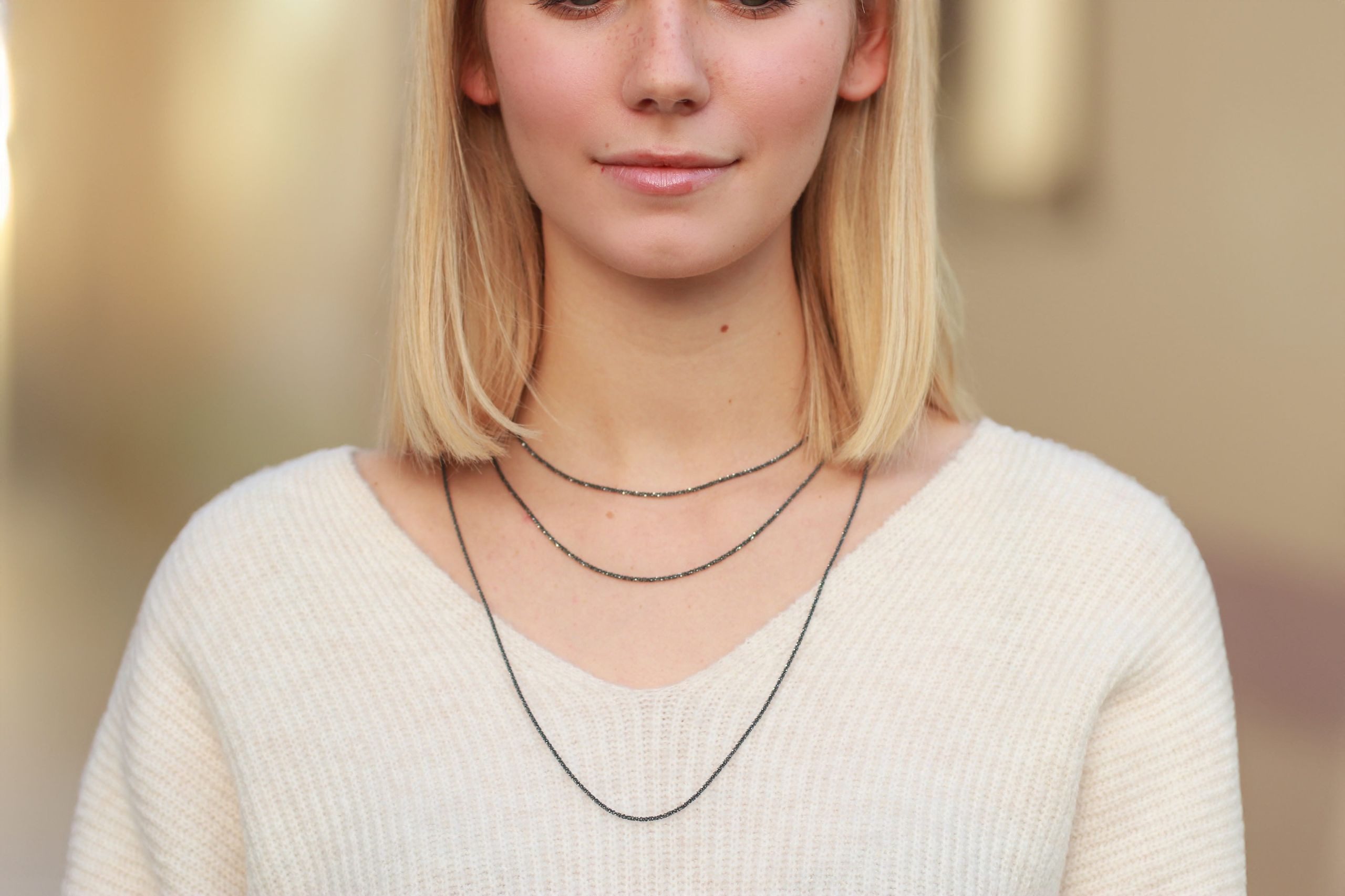 SILBERMOOS Statementkette Diamantierte Criss-Cross-Kette geschwärzt, 925 günstig online kaufen