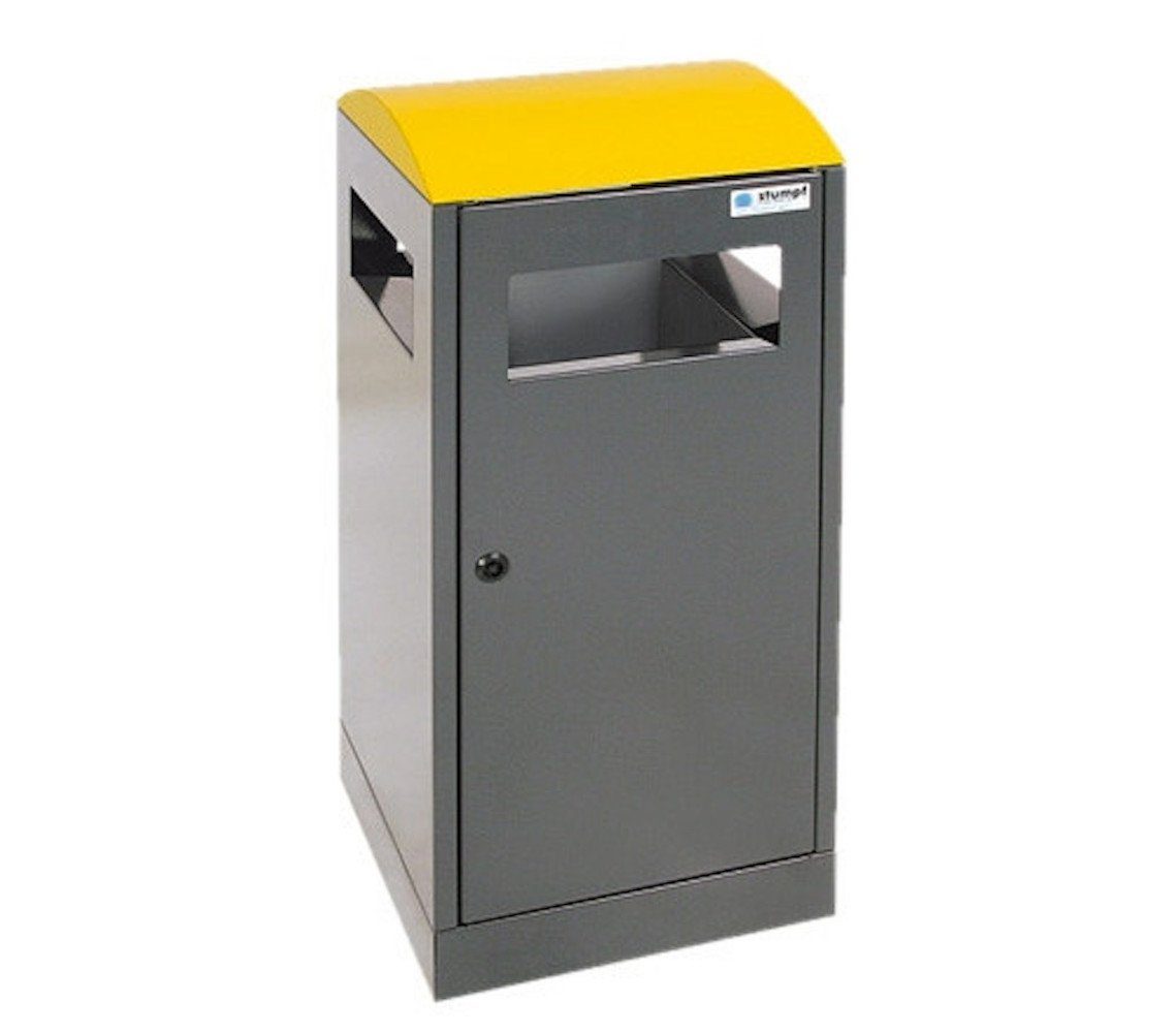 PROREGAL® Mülleimer Abfallbehälter 81,5x35x35cm, Signalgelb HxBxT für Gelb 40L, Außenbereiche