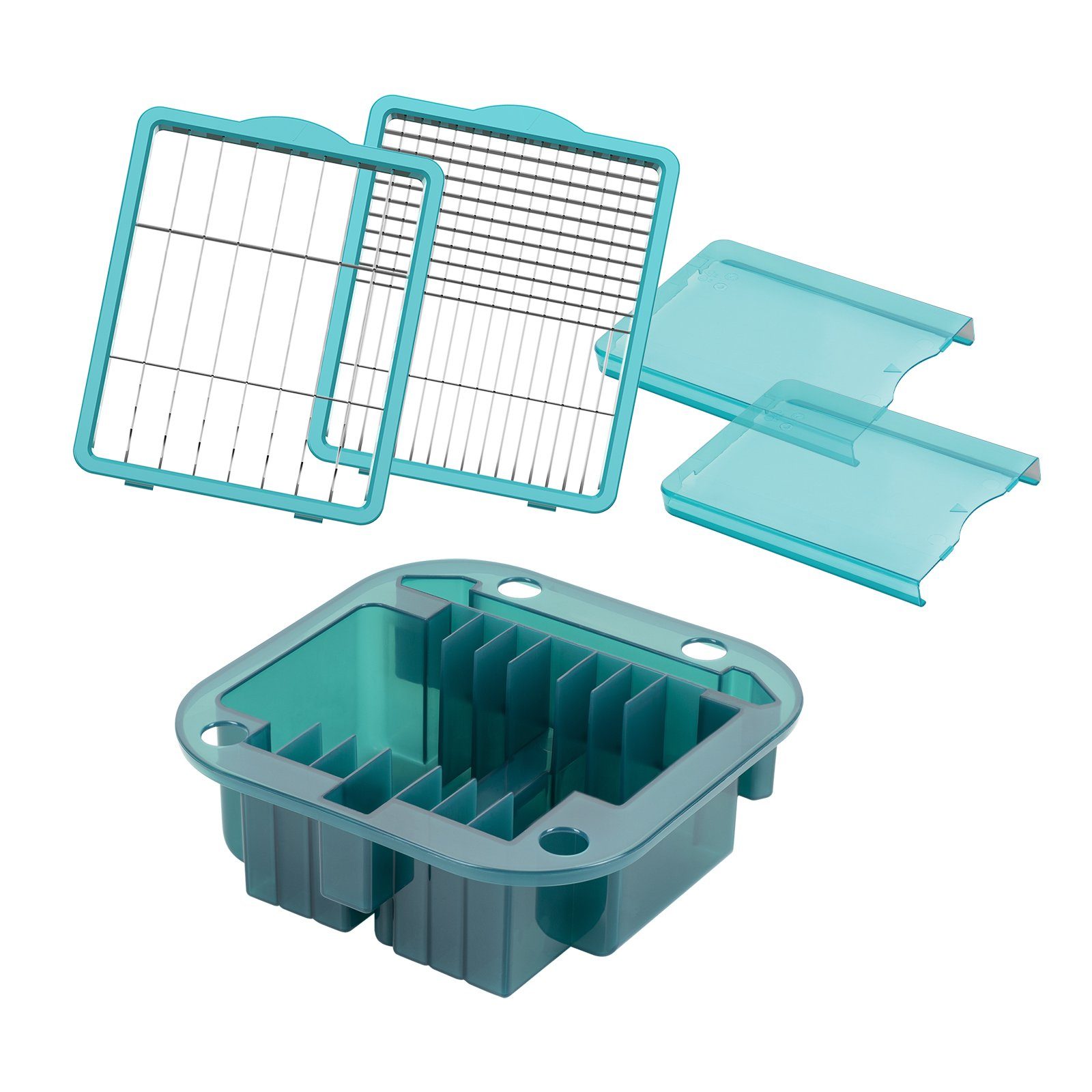 Genius Gemüseschneider Nicer Dicer Chef Professional, Zubehörset 5-tlg. Aufbewahrungseinsatz, Integrierter Aufbewahrungseinsatz