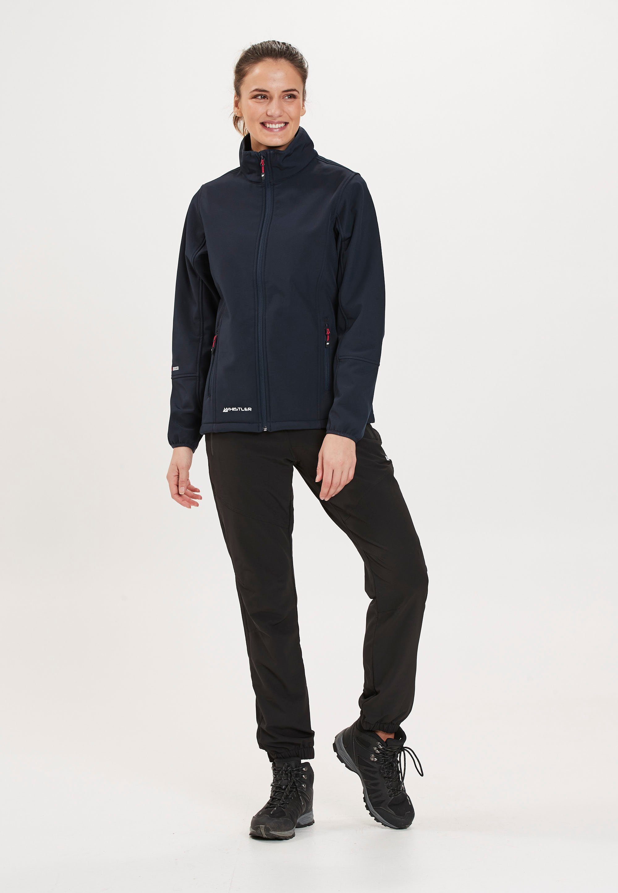 WHISTLER Softshelljacke und wasser- Funktionsmaterial Covina mit dunkelblau winddichtem