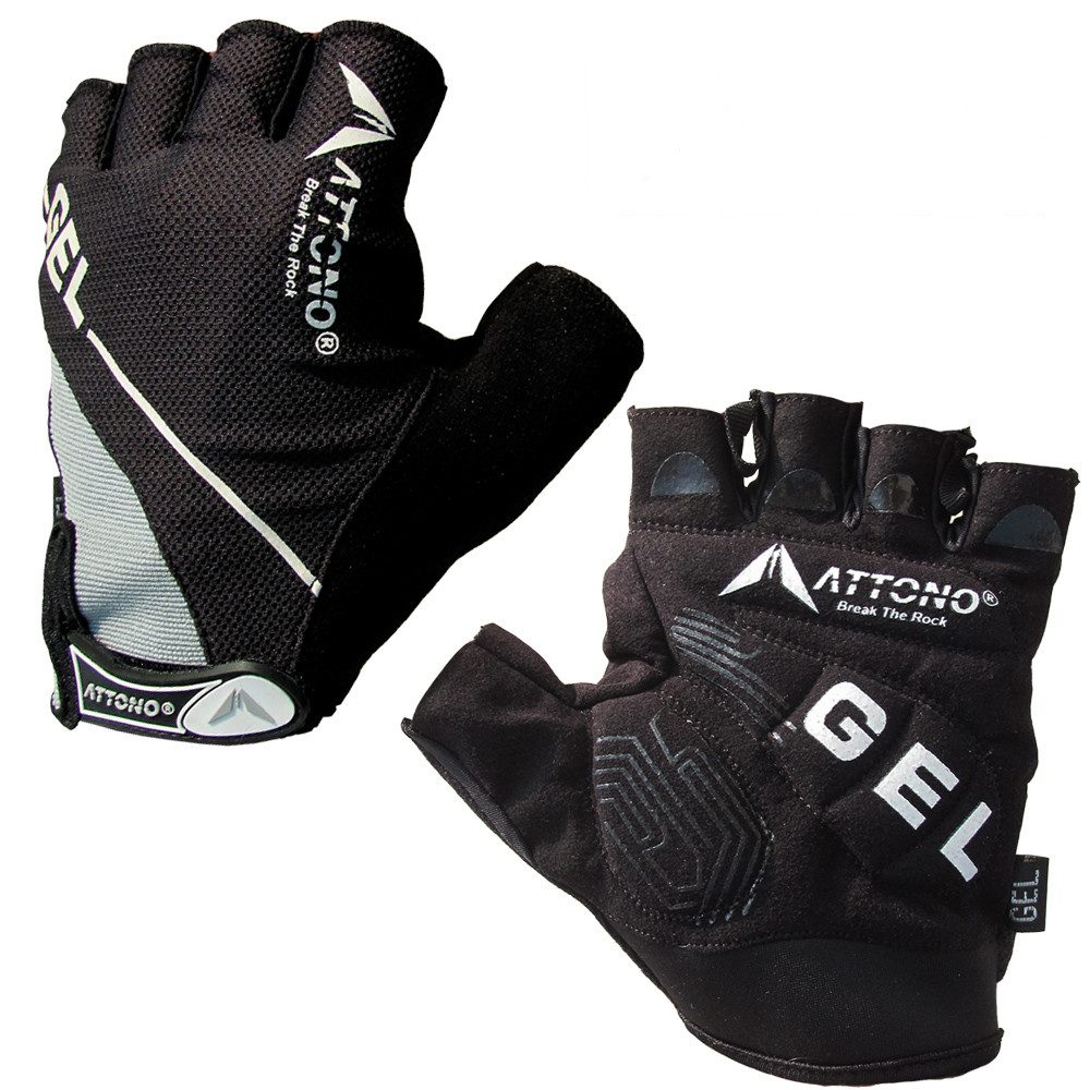 ATTONO Fahrradhandschuhe Fahrrad Mountainbike Handschuhe Gelpolsterung Ausziehhilfe & Frottee