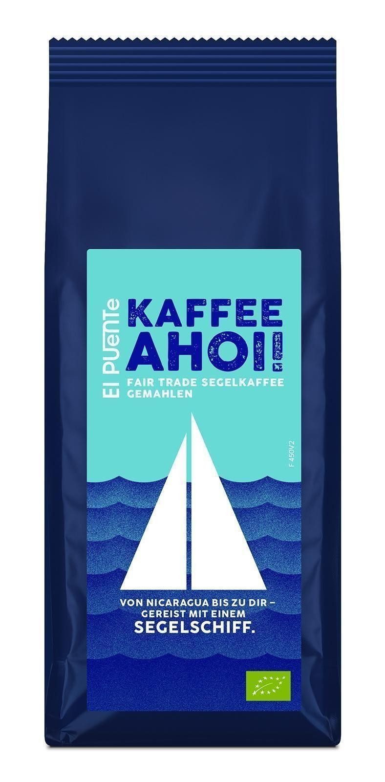 El Puente Kaffee Kaffee Ahoi! - Bio-Kaffee gemahlen 250 g gesegelt, Fair Trade, Vegan, Handmade