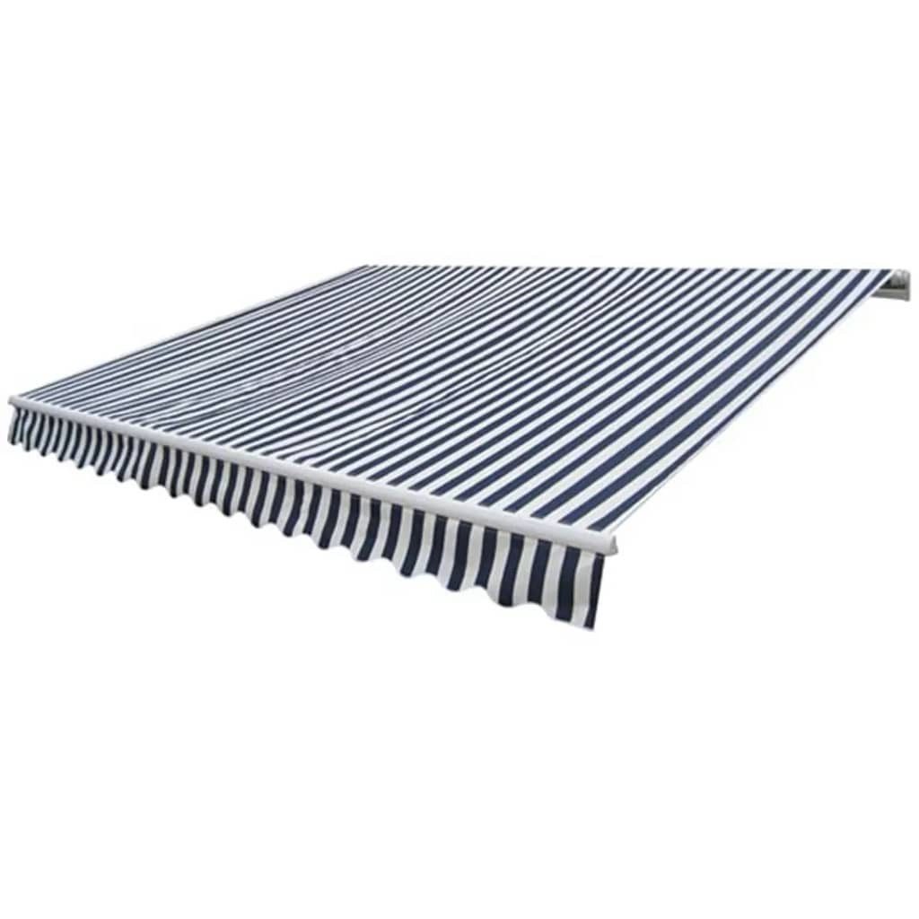 Markise 400 cm Gelenkarmmarkise Motorisiert 400 cm Blau Weiß Balkon Terrasse