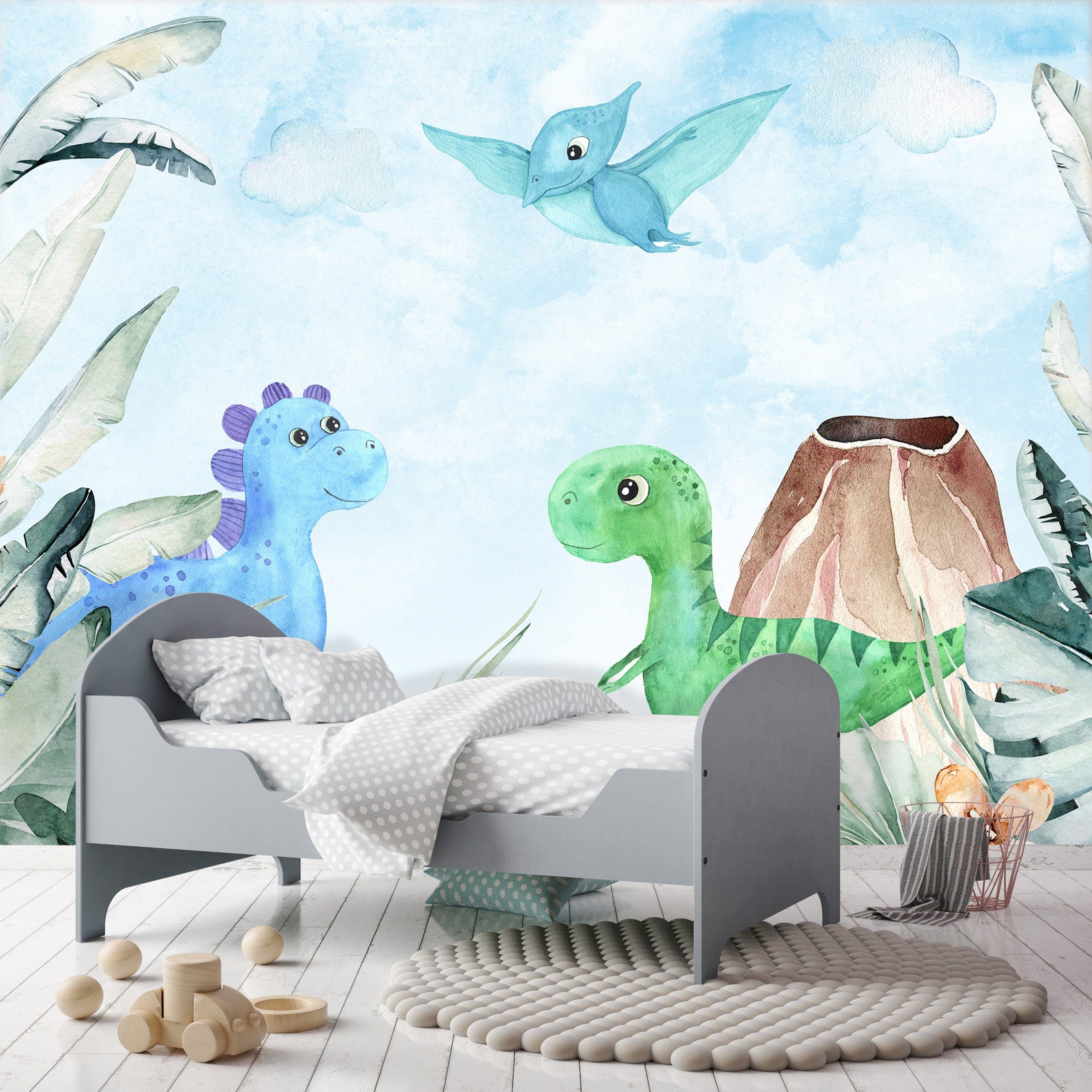 Wallarena Fototapete Kinderzimmer Dinosaurier Junge Vlies günstig online kaufen