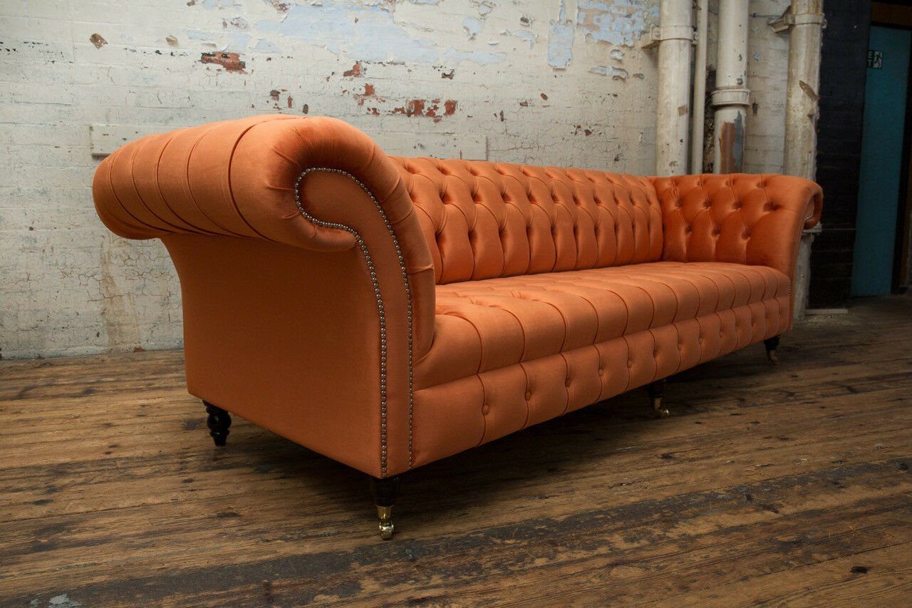 JVmoebel Chesterfield-Sofa, Sofa cm 265 Chesterfield Couch Sofa Sitzer 4 Design