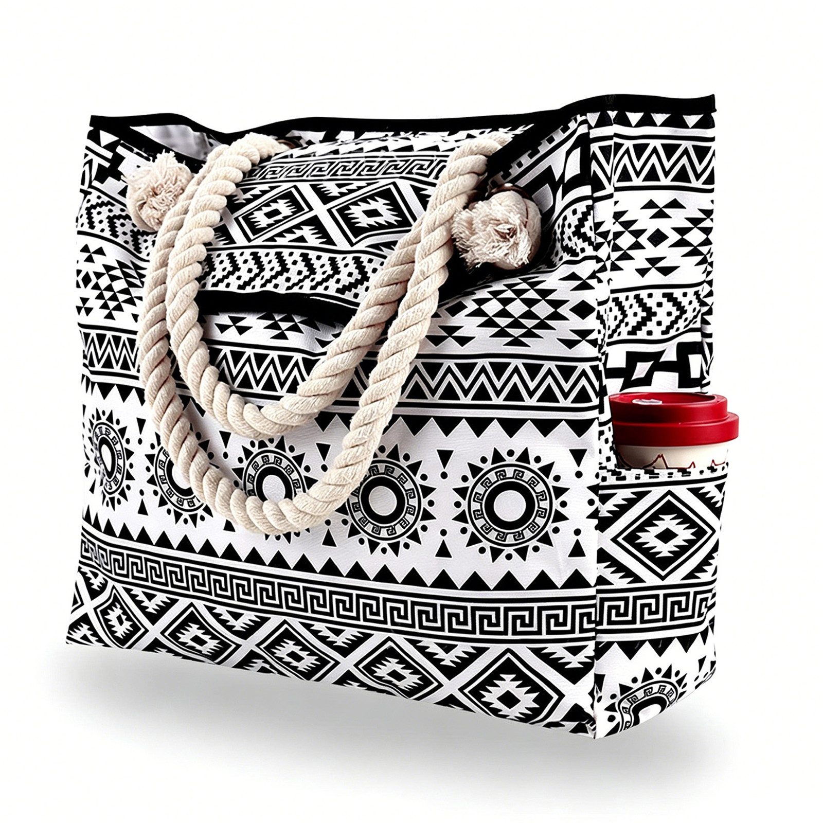 MOPUEA Strandtasche Große Strandtasche Damen mit Reißverschluss, wasserabweisend (Schultertasche aus Oxford-Gewebe, Pooltasche mit Konstellationsmuster, 1-tlg), Groß Badetasche,Abdichtung,großer Raum,bequemes & tragbares