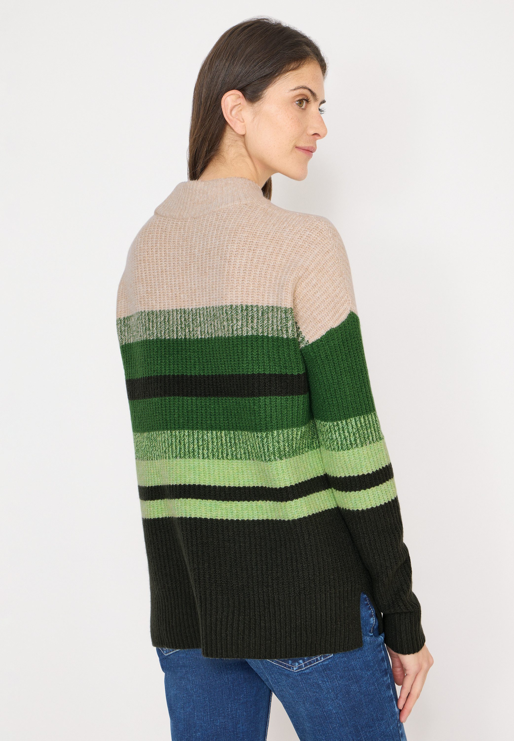 CECIL Stehkragenpullover im Streifendesign