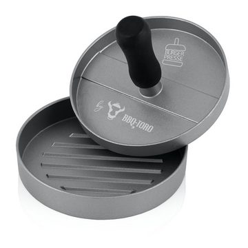 BBQ-Toro Burgerpresse Aluminium Burgerpresse, Ø 11,8 cm, Grau, Fleischformer, Aluminium