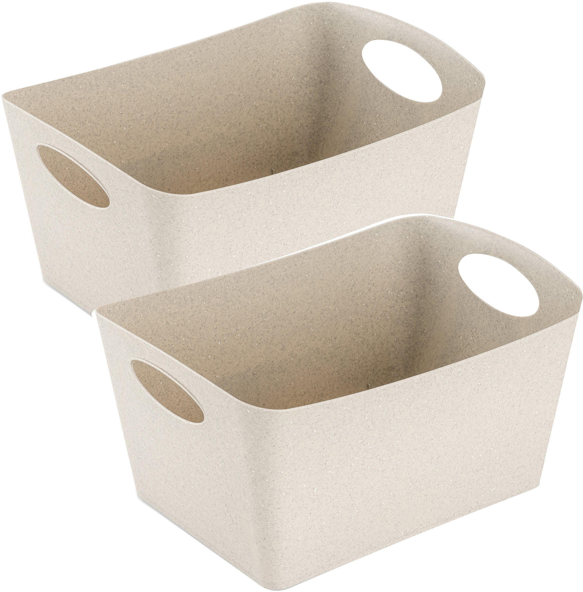 KOZIOL Organizer BOXXX M (Set, 2 St), Aufbewahrungsbox, Made in Germany, 100% recyceltes Material, 3,5 Liter recycled desert sand