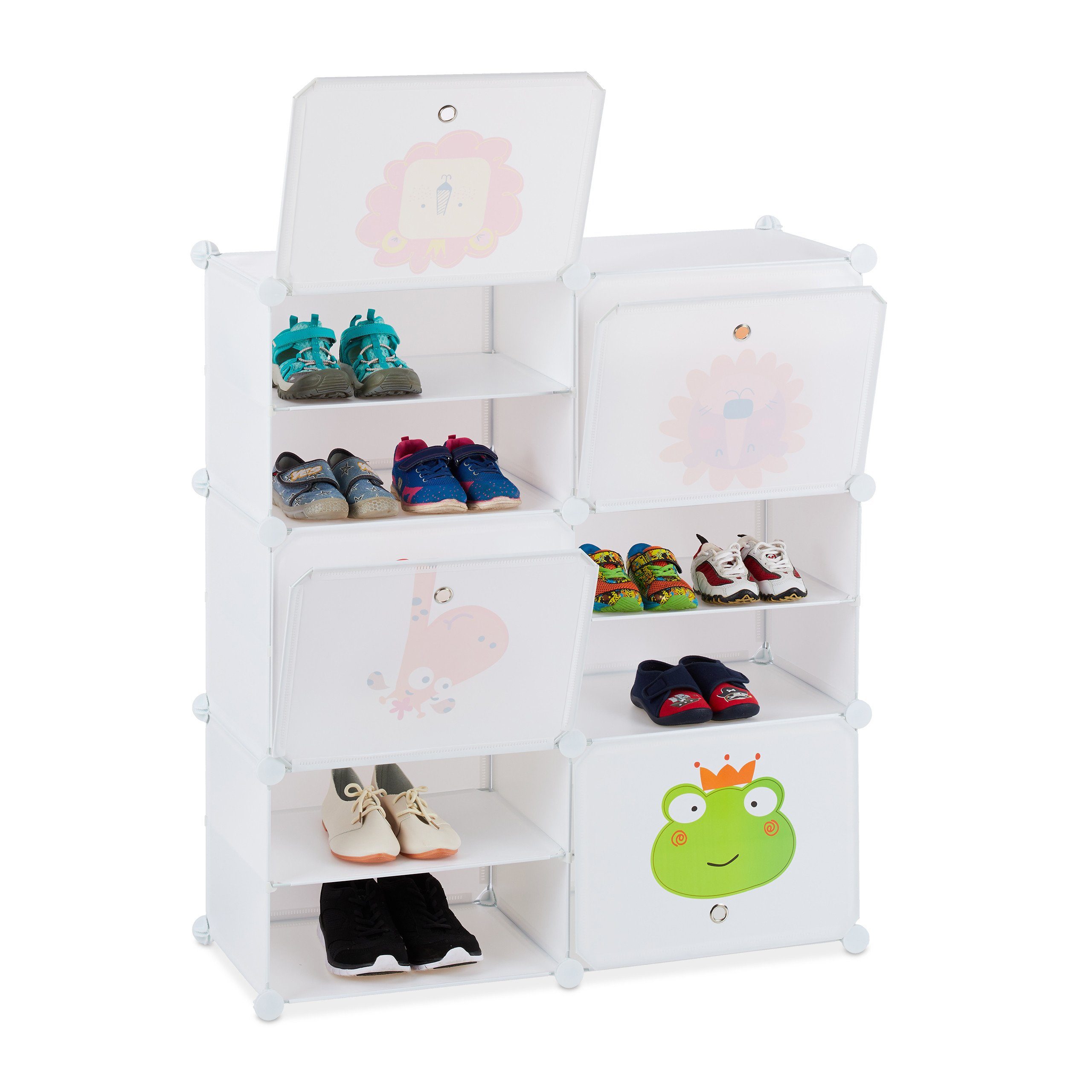 relaxdays Steckregal Schuhregal für Kinder zum Stecken