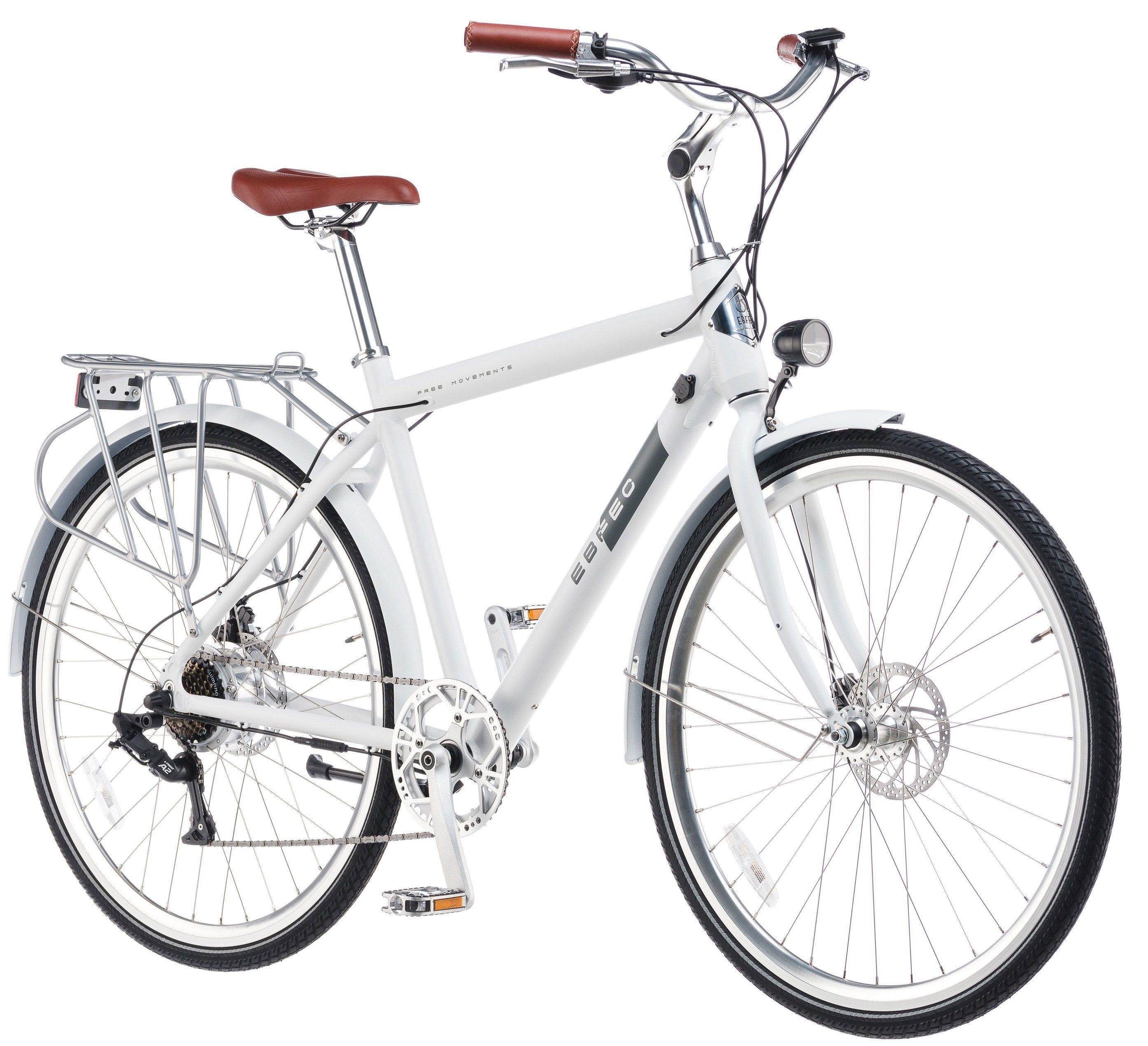 EBFEC Cityrad, 7 Gang, E-Bike, EBFEC E-Bike 28 Zoll Herren City Fahrrad  Pedelec, 7 Gang Aluminium Elektro Rad mit Scheibenbremse 250W Motor, Weiß  online kaufen | OTTO
