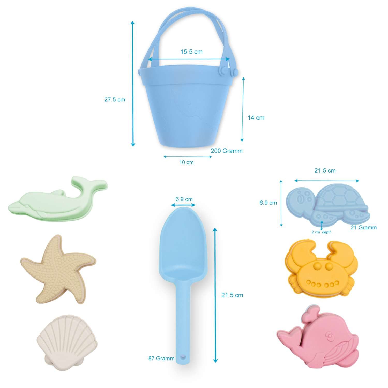 Intirilife Sandform-Set, (9-tlg), Sandspielzeug Set aus Silikon Strand Kind günstig online kaufen