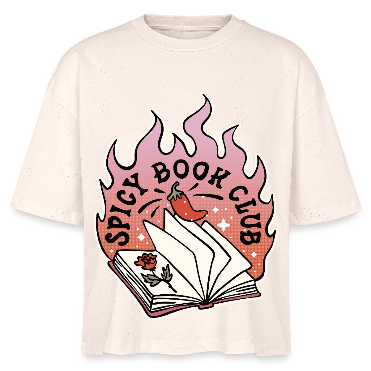 Spreadshirt T-Shirt Spicy Book Club – Für heiße Lesenächte Boxy Shirt Damen (1-tlg)