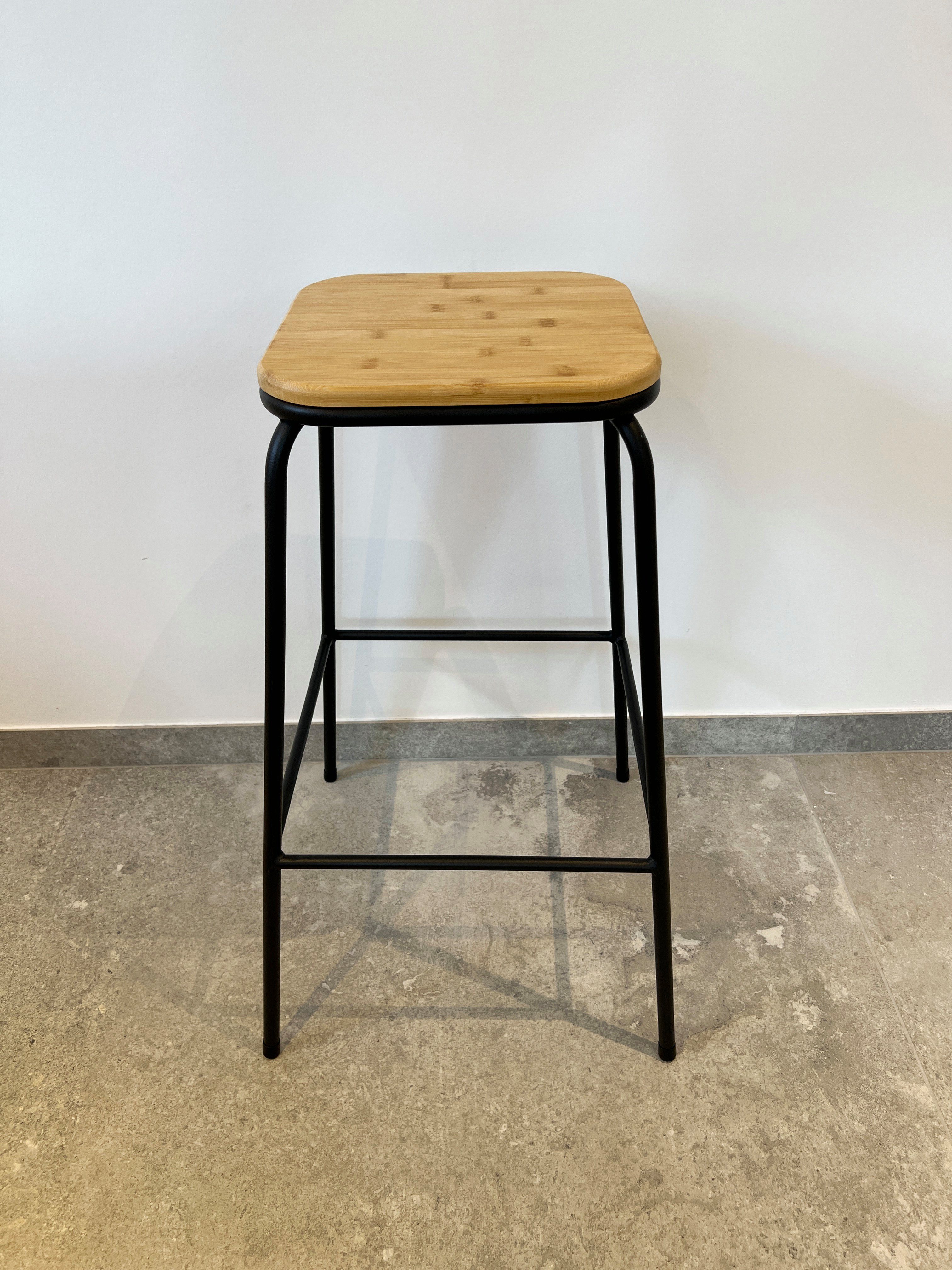 ADOB Barhocker Bambus, Bambus Sitzfläche mit Stabilem Metallgestell in schw günstig online kaufen