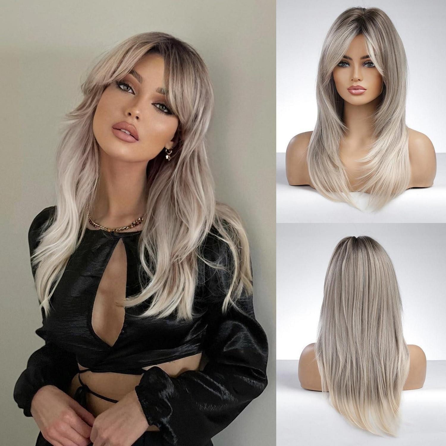 LuxusKollektion Kunsthaarperücke Perücke Damen Cosplay Haar Karneval Kostüme Blond Braun Lang