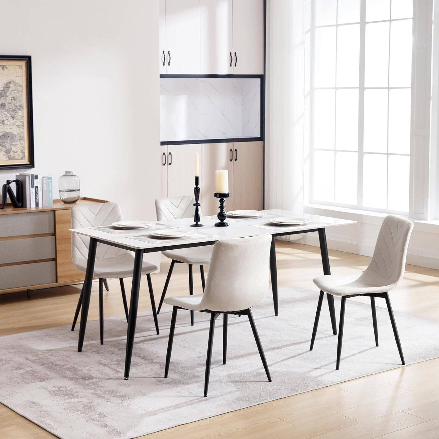 EUGAD Esszimmerstuhl (4 St), Samtstuhl mit Metallbeinen,150 kg belastbar günstig online kaufen