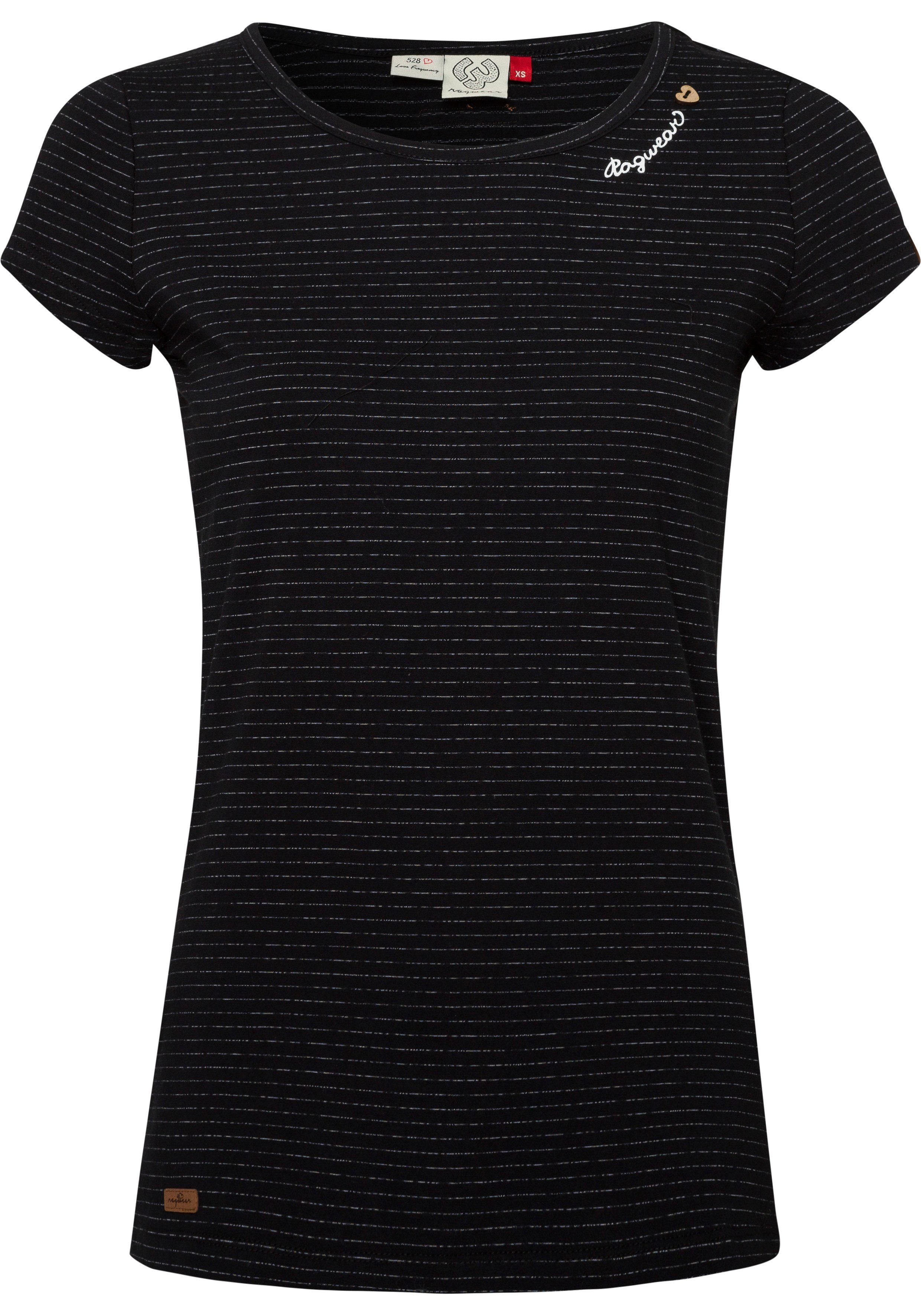 Damen Shirts Ragwear T-Shirt MINT STRIPES O im Streifen-Ringel-Design