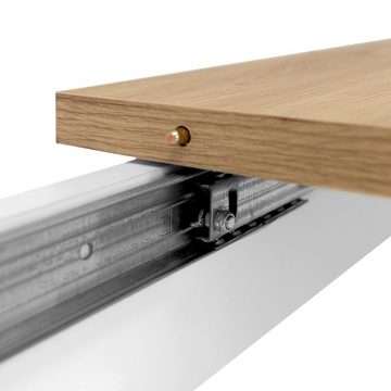 Homestyle4u Esstisch Tisch Küchentisch Ausziehbar Holz Weiß Wohnzimmer (kein Set)