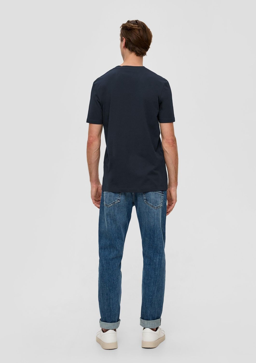 s.Oliver T-Shirt T-Shirt V-Ausschnitt, kurzarm, Baumwolle, einfarbig – Bild 4 von 5