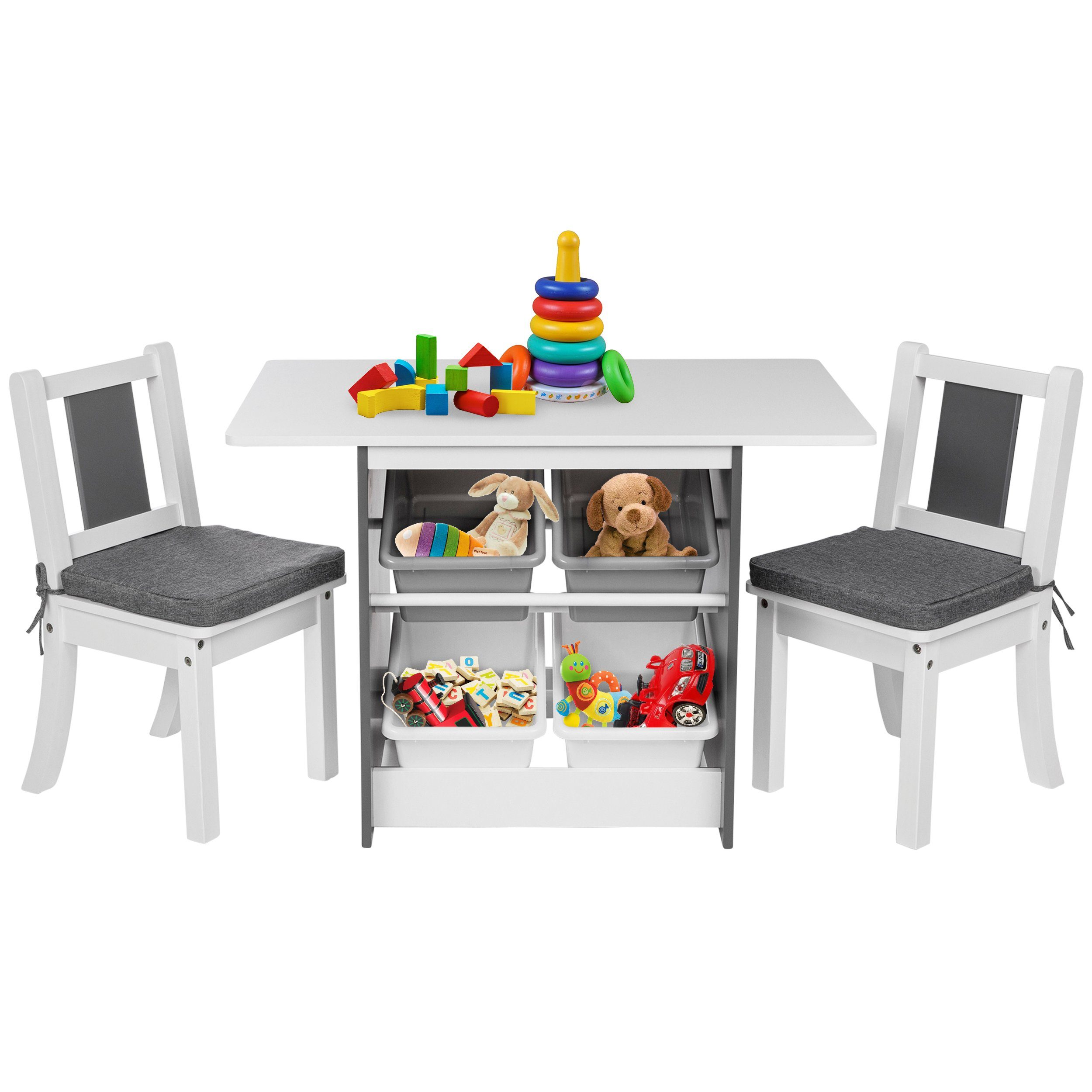 ONVAYA Kindertisch »Kindertisch-Set mit Stühlen, Kindersitzgruppe mit  Stauraum«