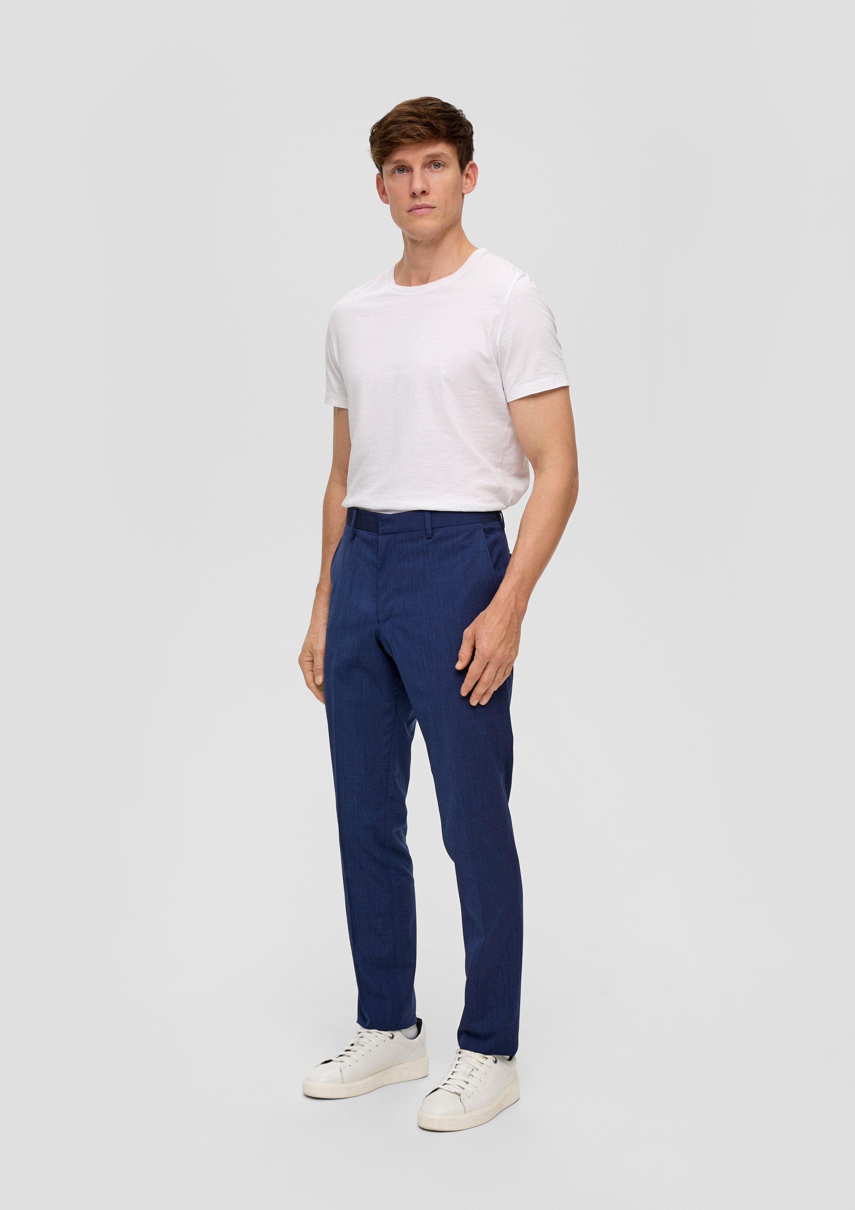 s.Oliver BLACK LABEL Stoffhose s.O PURE: Elastische Anzughose ozeanblau