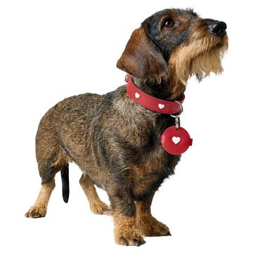 Hunter Tierbedarf Tier-Halsband Anhänger Hundemarken-Etui Love rot