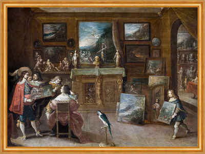 Kunstdruck A visit to the Art Dealer Frans II Francken Bilder Gemälde B A2 01880, (1 St)