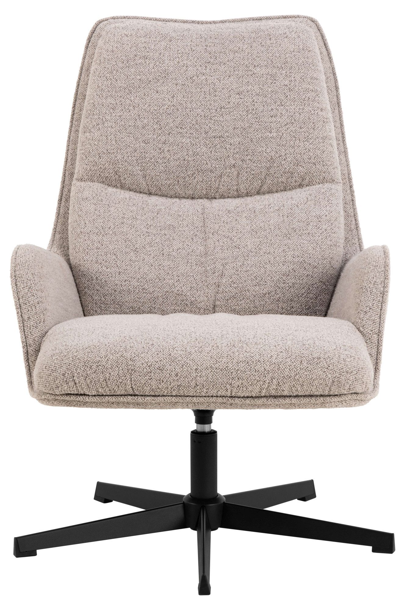 ACTONA GROUP Loungesessel Bosley, Loungestuhl, Boucle beige, 5Stern Gestell, Drehfunktion, 72x84x93cm