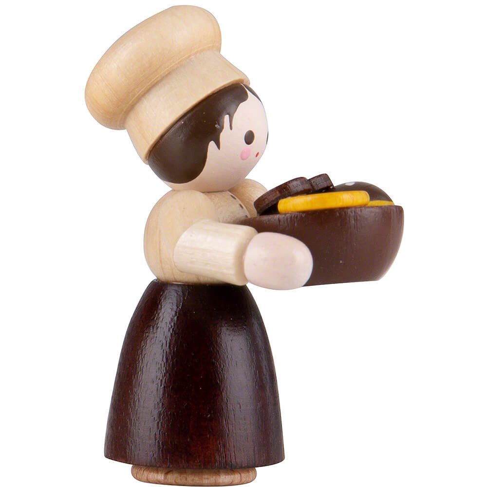Volkskunstwerkstatt Romy Thiel Dekofigur Thiel-Figur Bäckermädchen - natur (4,6cm) von Romy Thiel